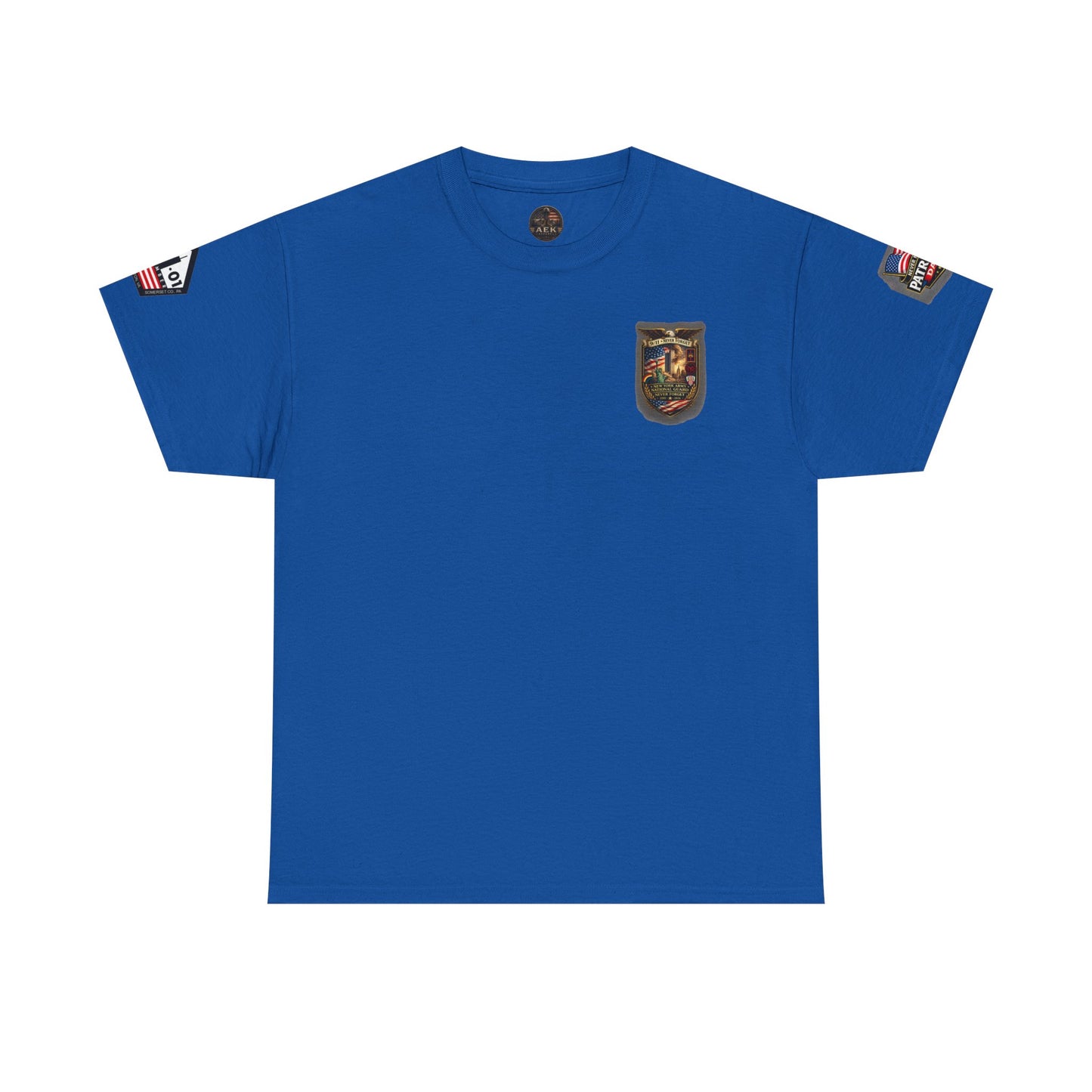 NYARNG Patriots Day Memorial Tee – "Never Forget" 25th Anniversary American Flag Shirt