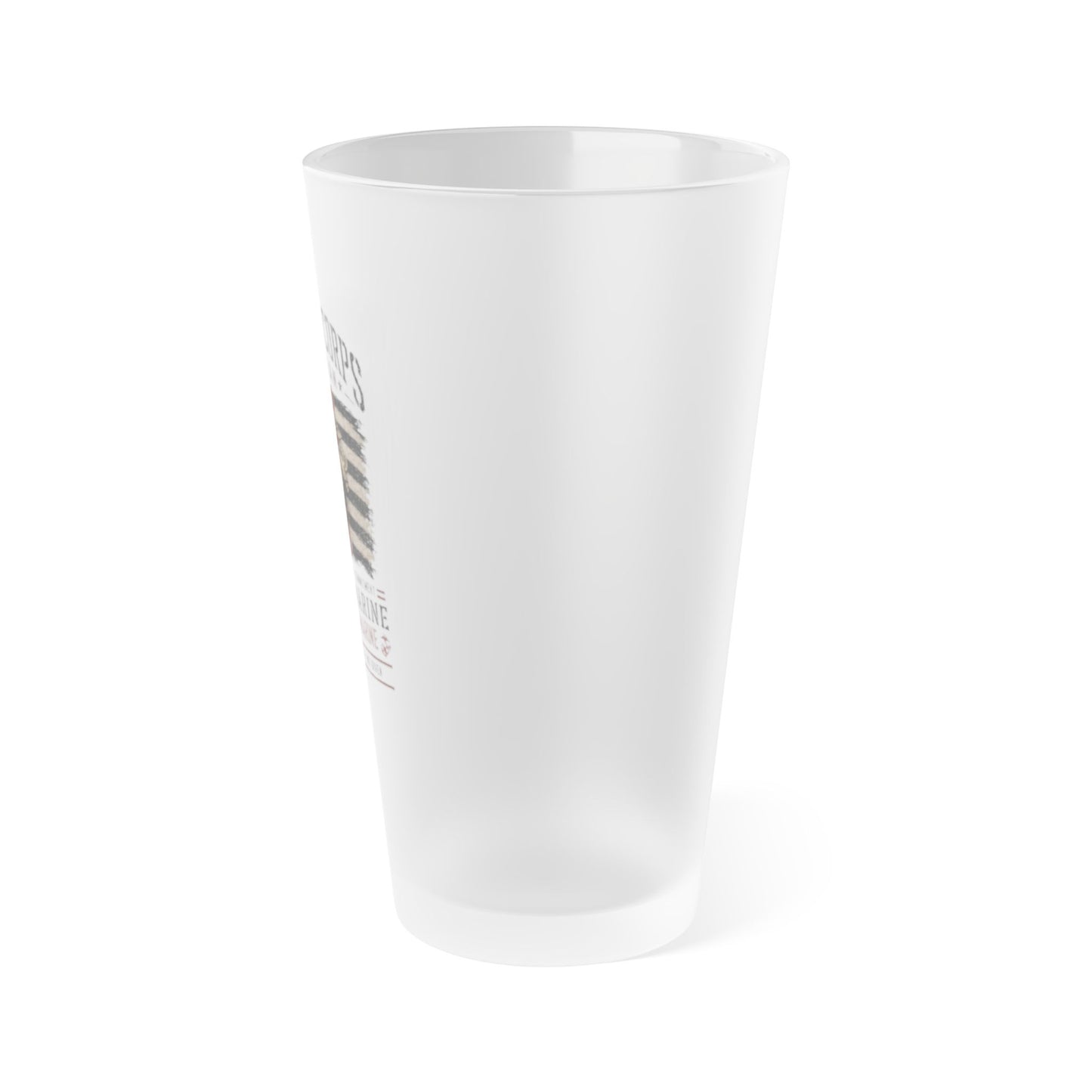 Marine Veteran Frosted Pint Glass 16oz – Military Tribute Beer Cup