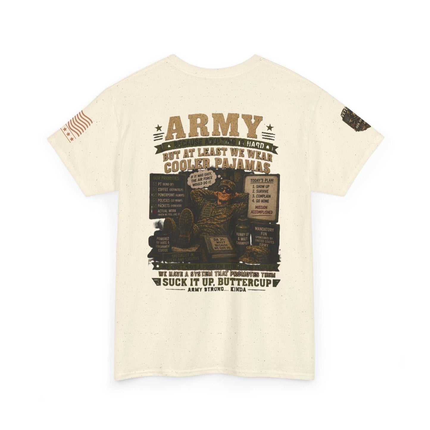 Army Vintage Graphic Tee — "Suck It Up, Buttercup" Military T-Shirt