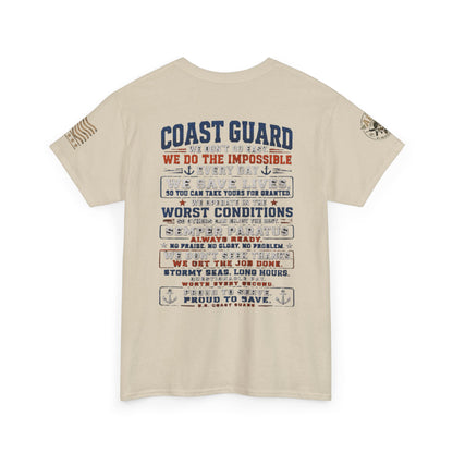 Coast Guard Tribute T‑Shirt — "We Do The Impossible" Veteran Rescue Tee