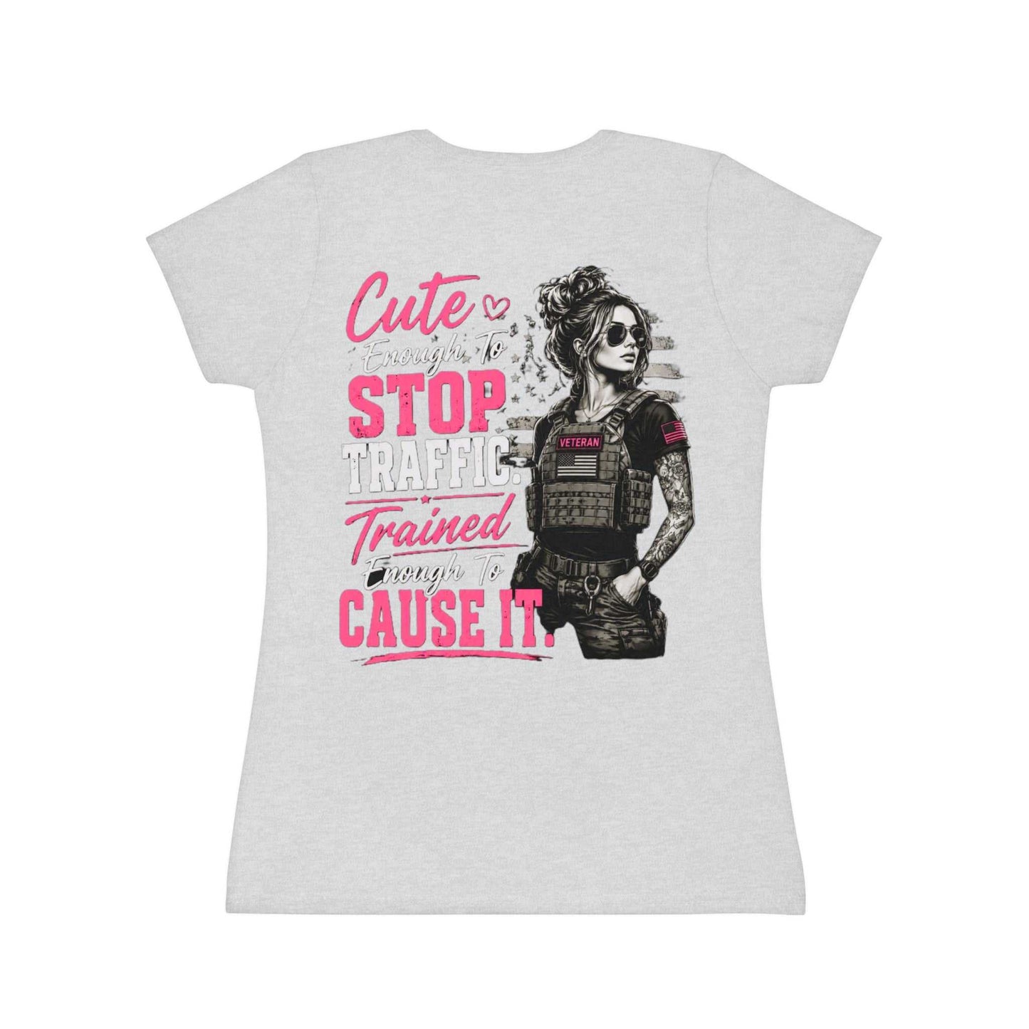 Cute Stop Traffic Trained Women's T-Shirt — Graphic Female Officer Tee