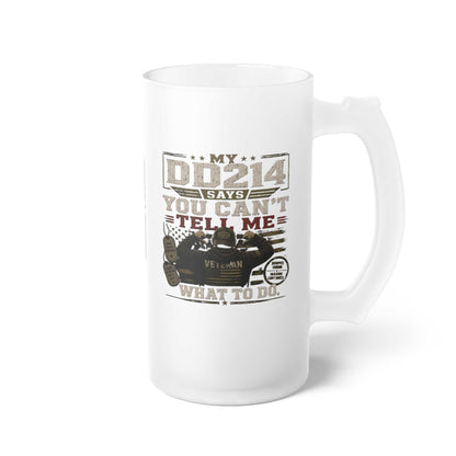 Air Force Veteran Frosted Glass Beer Mug — Military Pride Beer Stein