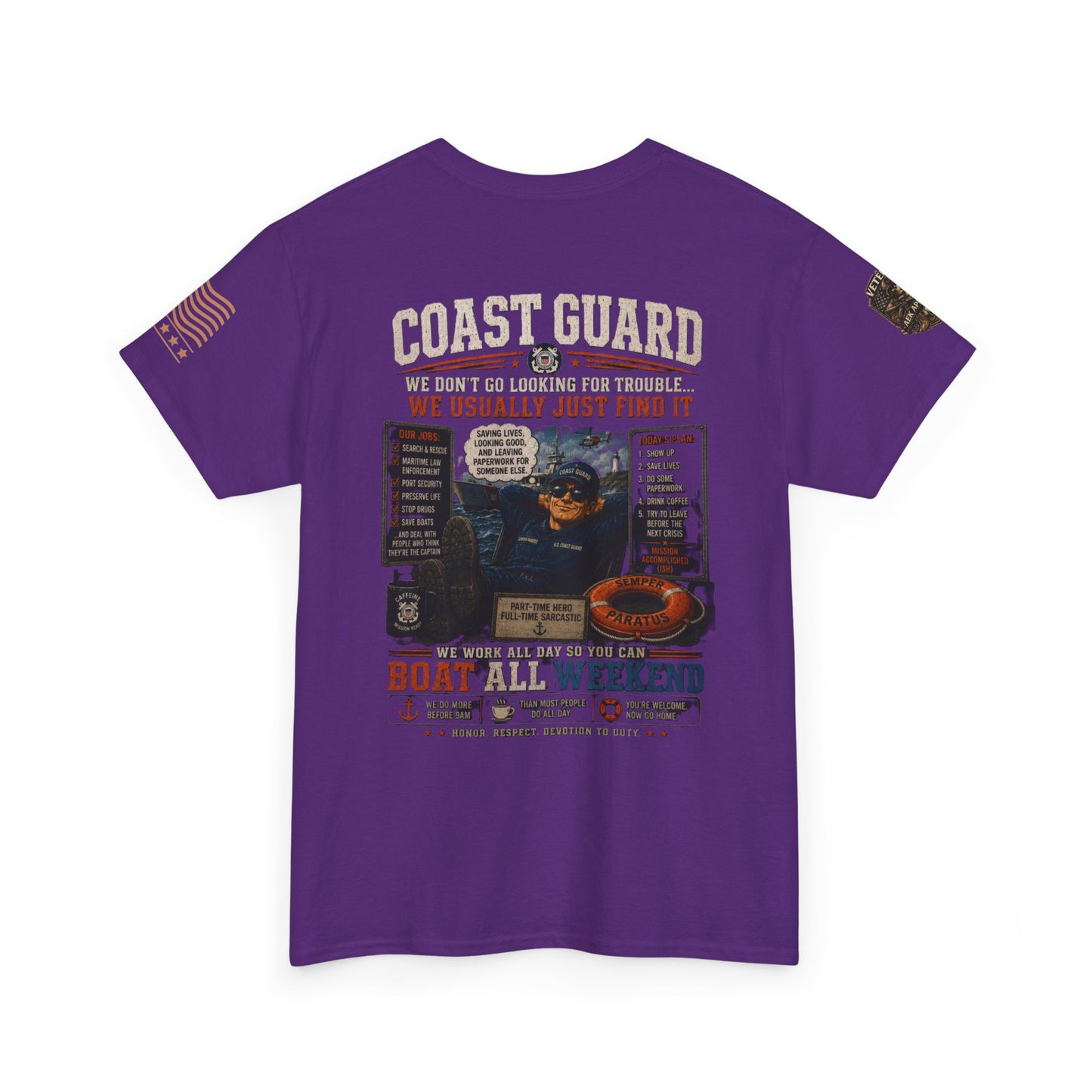 Coast Guard Boat All Weekend T-Shirt — Retro Nautical Rescue Tee