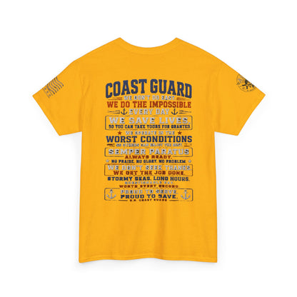 Coast Guard Tribute T‑Shirt — "We Do The Impossible" Veteran Rescue Tee