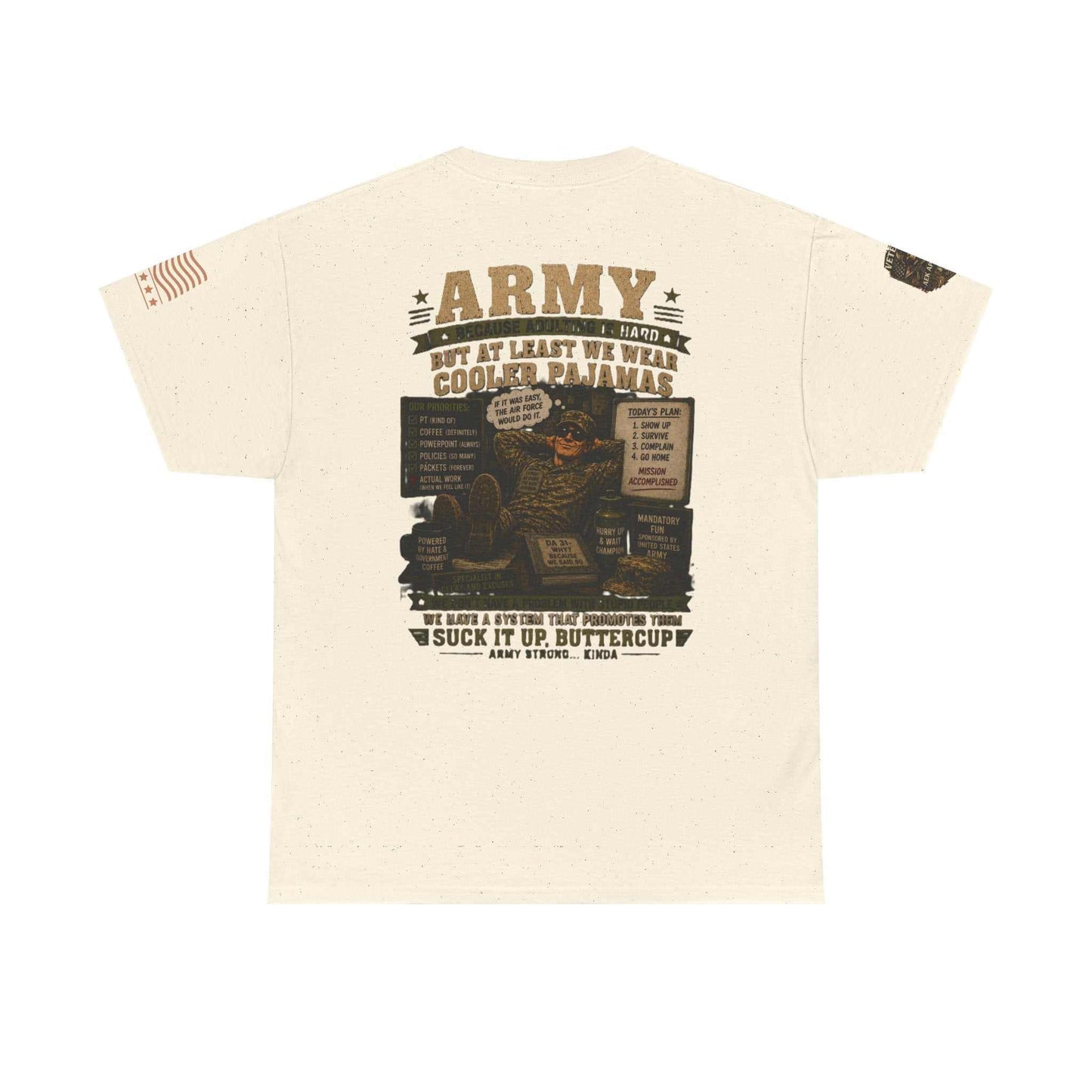 Army Vintage Graphic Tee — "Suck It Up, Buttercup" Military T-Shirt