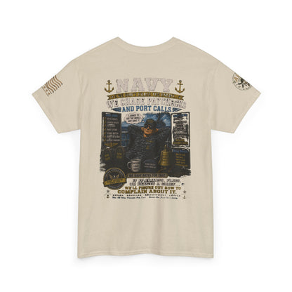 Navy Veteran Graphic Tee – 'Navy: Sea, Ports & Pride' Cotton T-Shirt