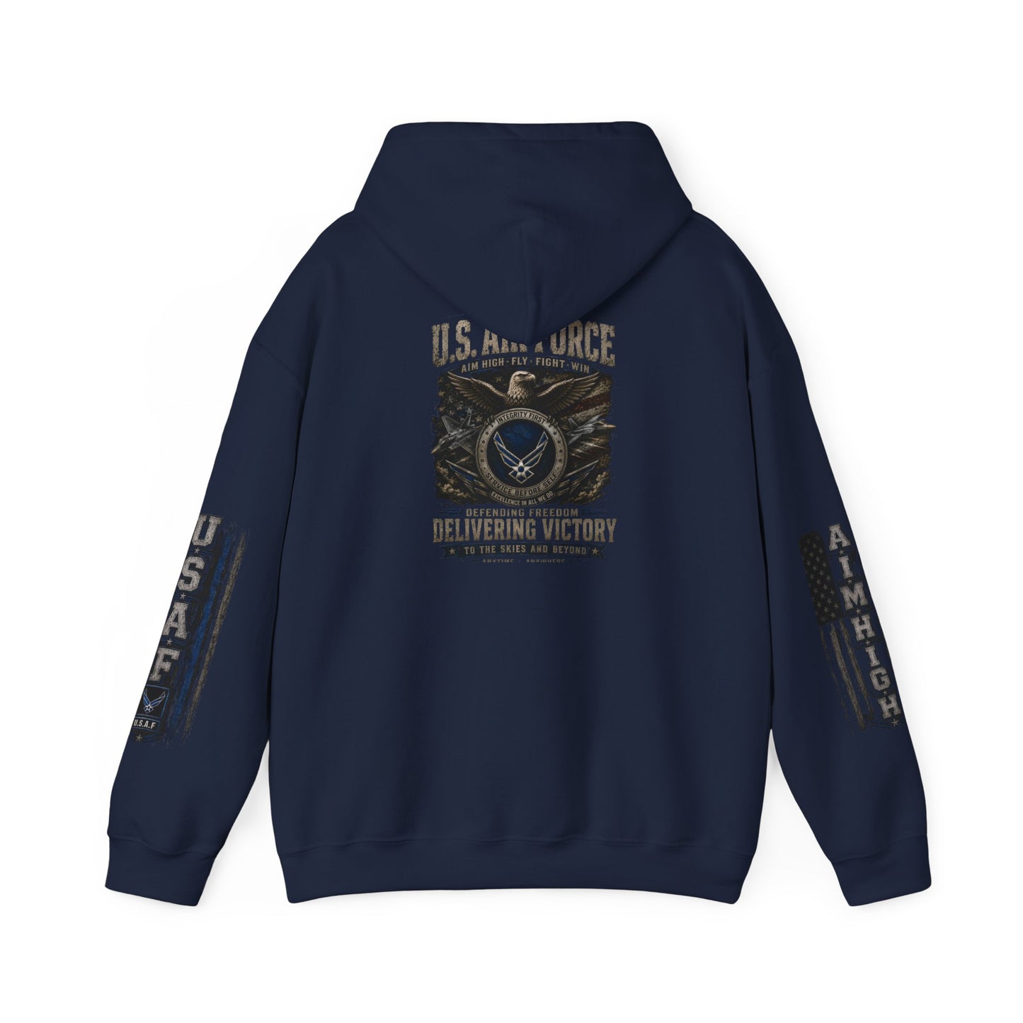 U.S. Air Force Vintage Logo Hoodie — Delivering Victory Military Pullover
