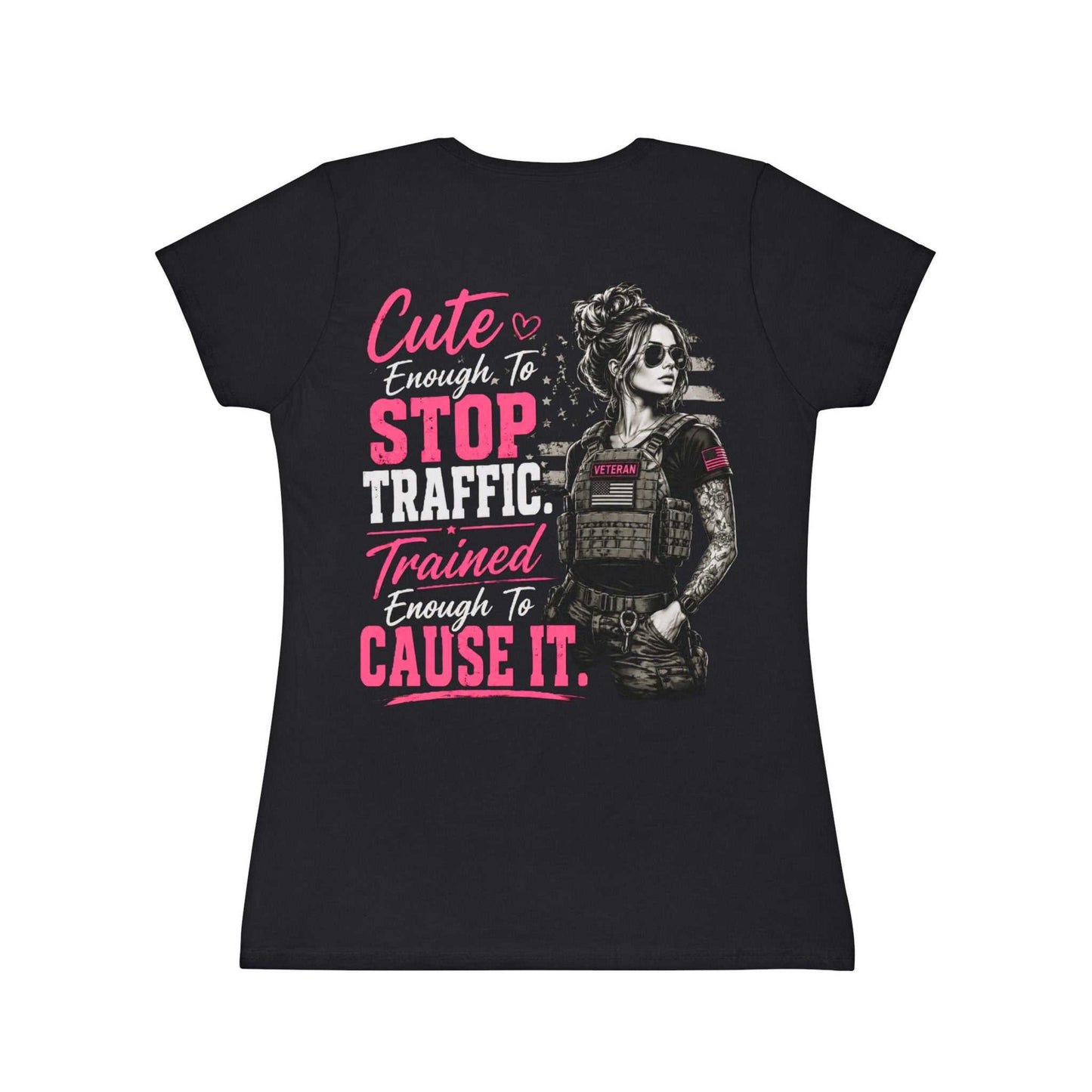 Cute Stop Traffic Trained Women's T-Shirt — Graphic Female Officer Tee