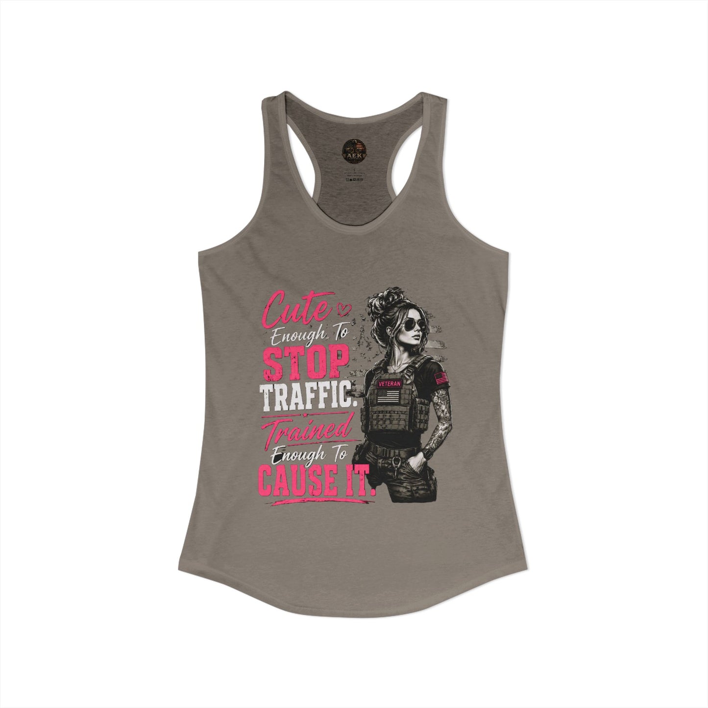Women's Racerback Tank - "Cute Enough to Stop Traffic"