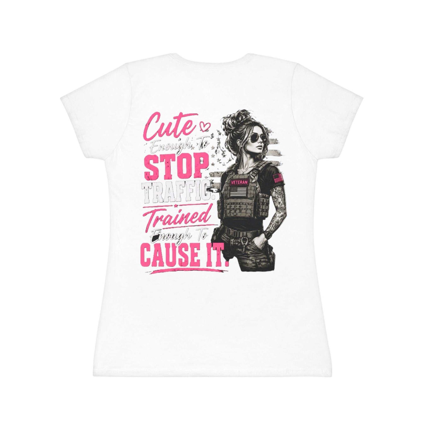 Cute Stop Traffic Trained Women's T-Shirt — Graphic Female Officer Tee