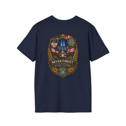Patriots Day T-Shirt — Small Chest Flag Logo Tee for Memorial & Patriot Celebrations