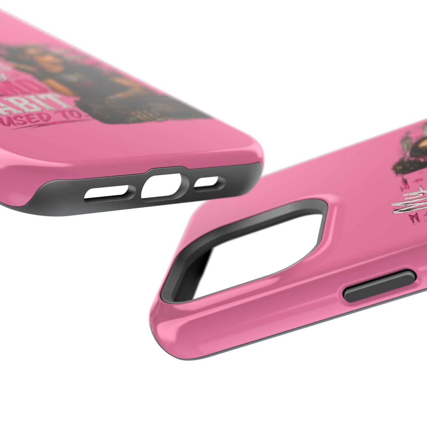 Impact-Resistant Phone Case — "My Makeup Costs Less Than My Ammo Habit Used To" Pink Tactical Design