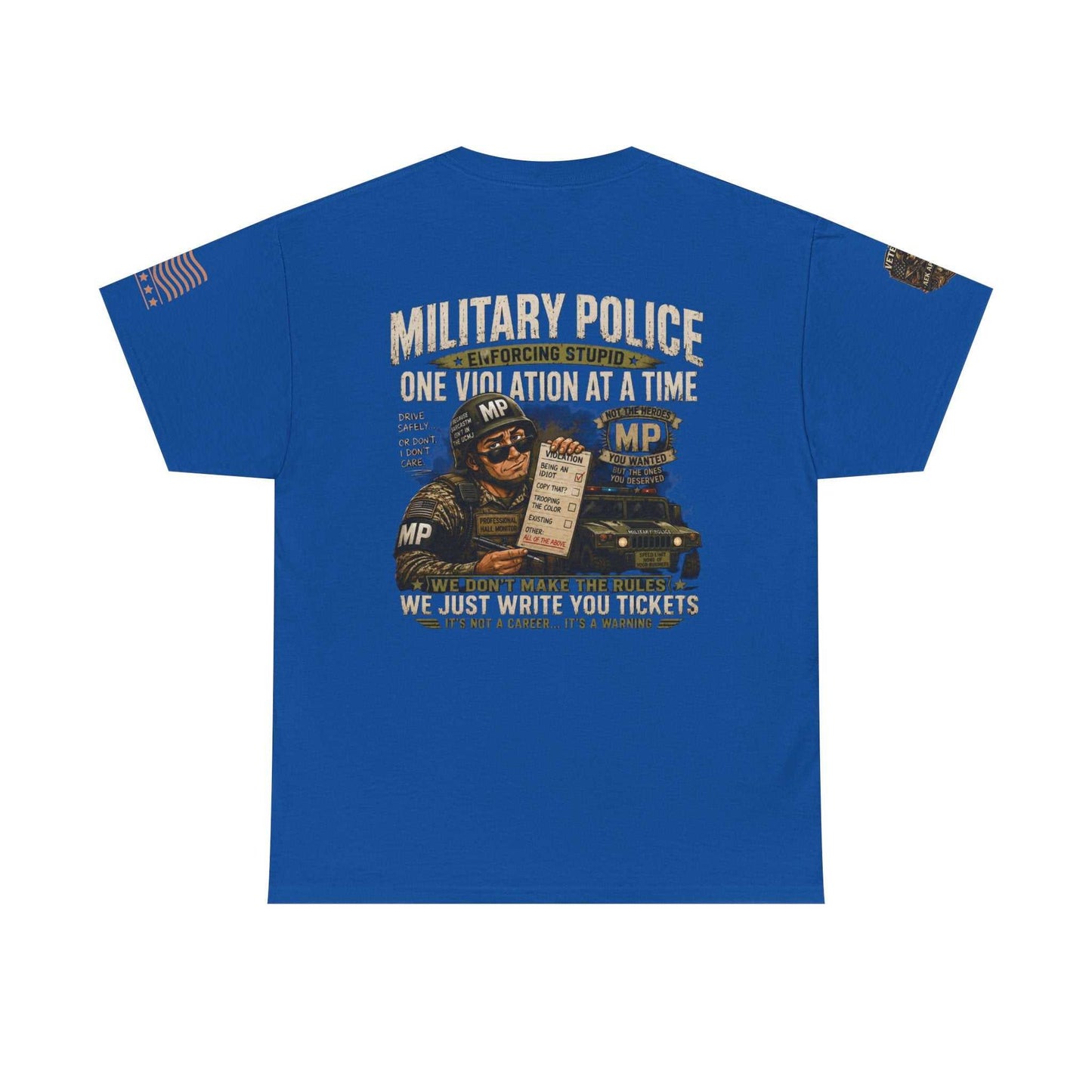 Military Police T-Shirt - "One Violation At A Time" Vintage MP Graphic Tee
