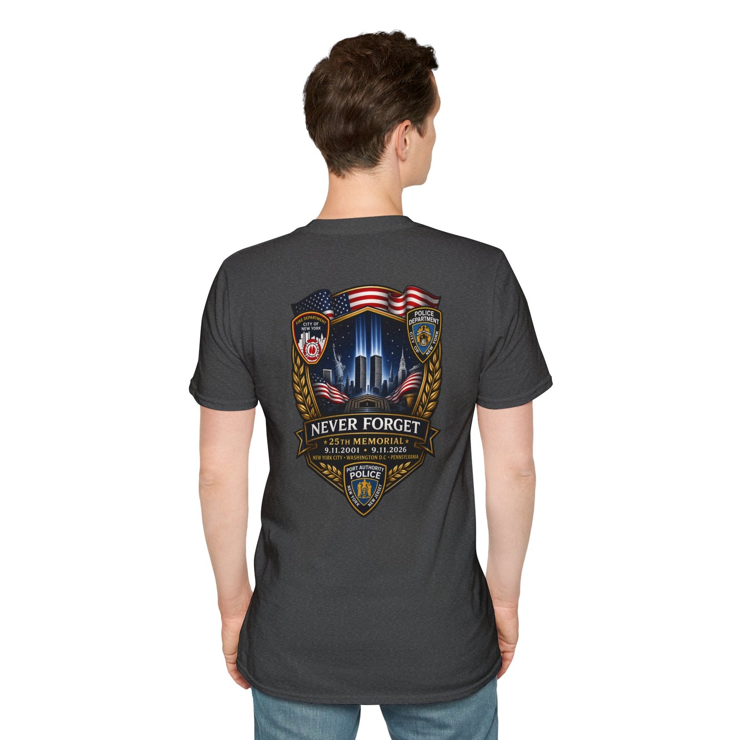 Patriots Day T‑Shirt — American Flag Small Chest Logo