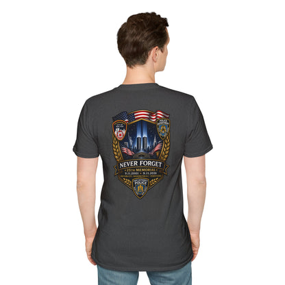 Patriots Day T‑Shirt — American Flag Small Chest Logo
