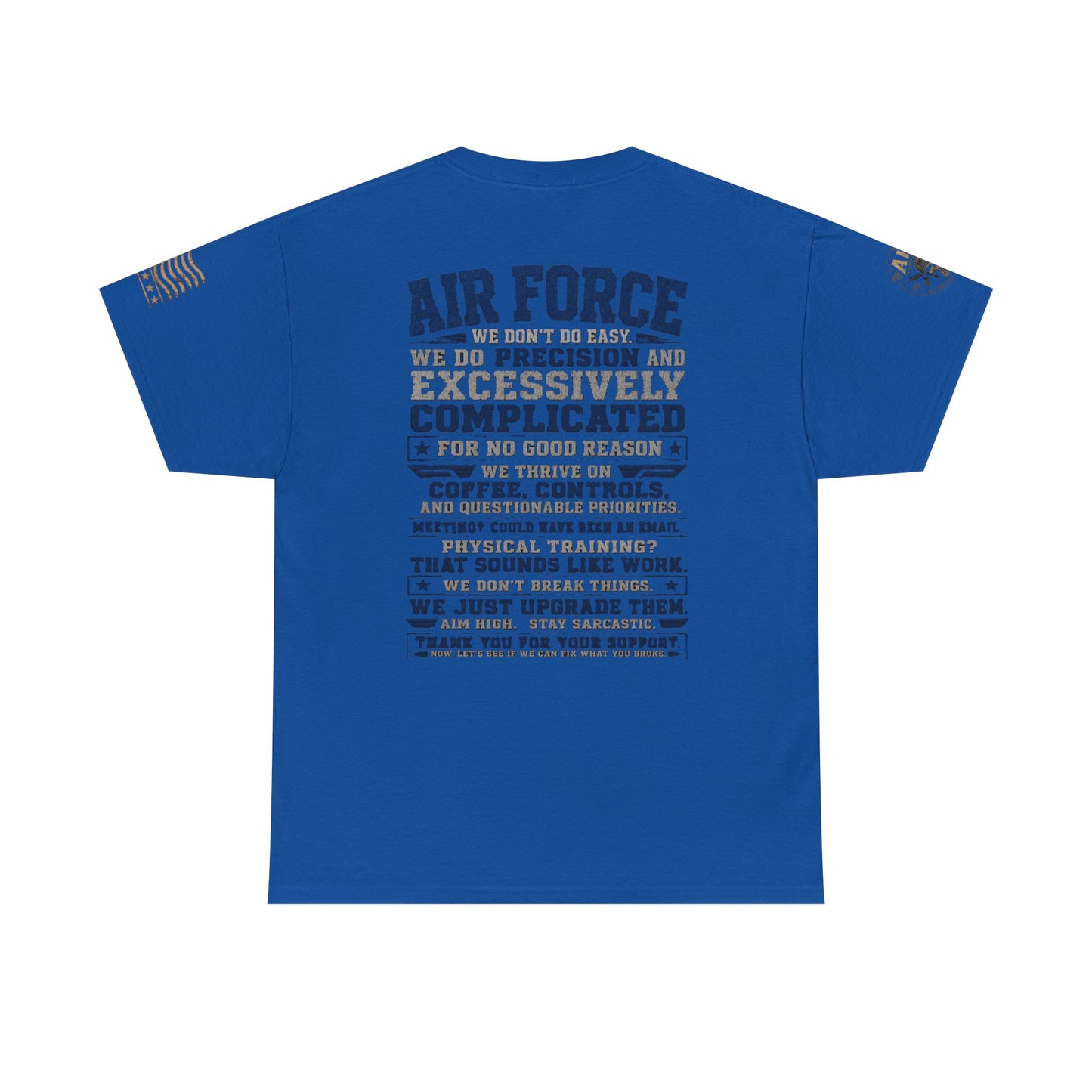 Air Force Crewneck T‑Shirt — "Air Force: Precision & Coffee" Military Graphic Tee