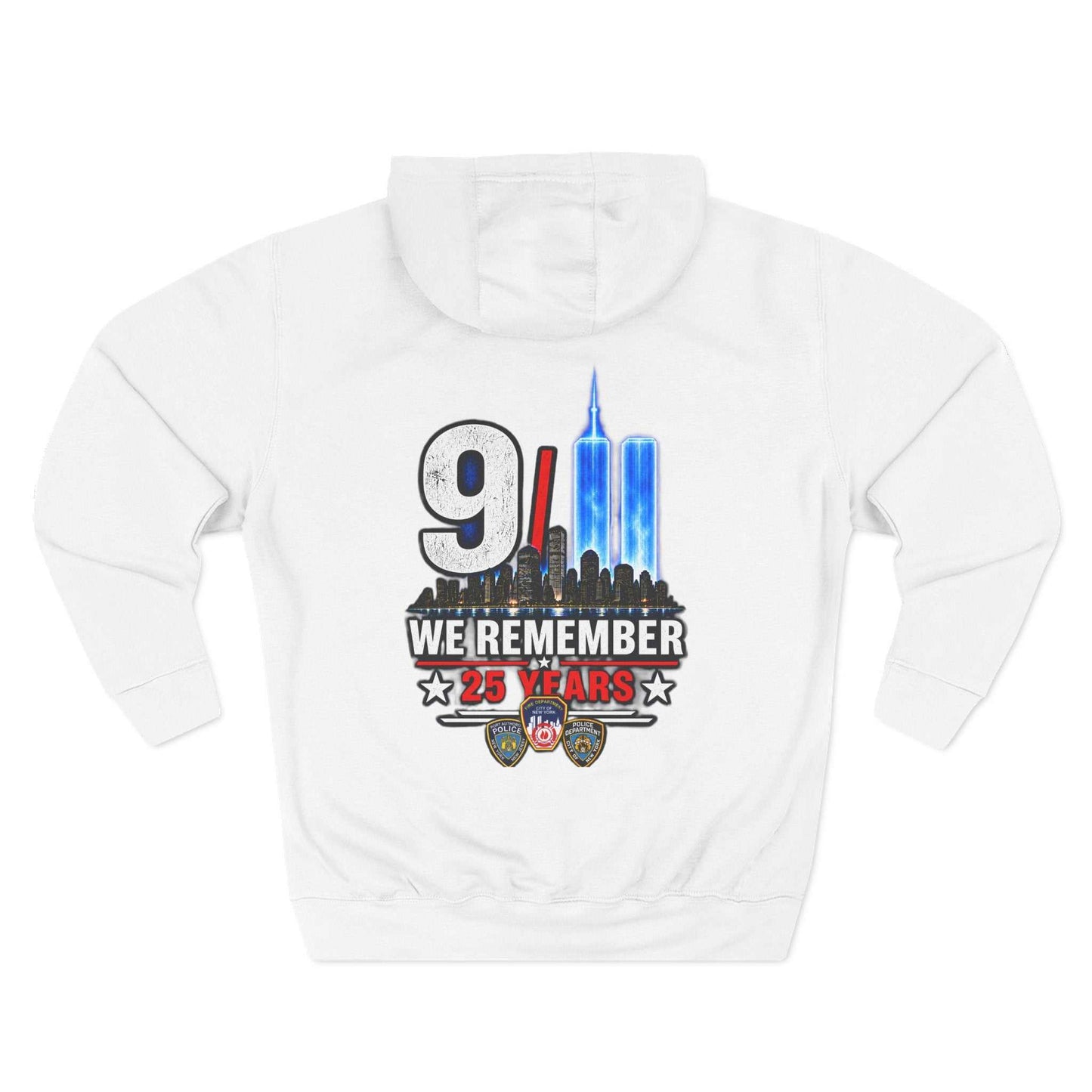9/11 Remembrance Hoodie – We Remember 25 Years Tribute Fleece Hoodie