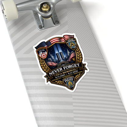Never Forget 25th Memorial 9/11 Commemorative Sticker
