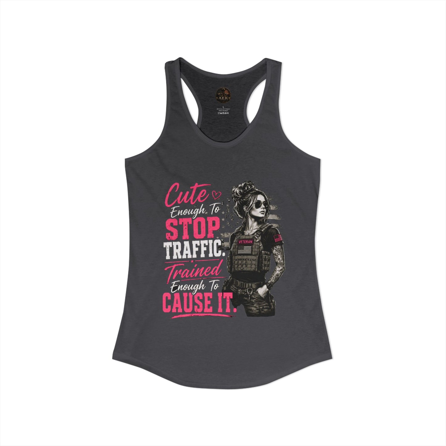 Women's Racerback Tank - "Cute Enough to Stop Traffic"