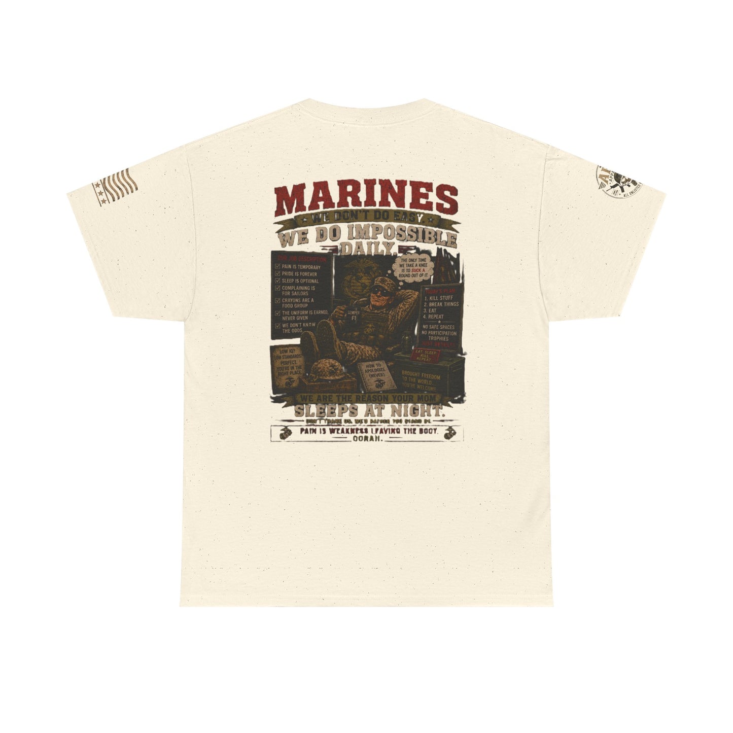 Marines Vintage Graphic Tee – 'Marines We Do Impossible' Military Shirt