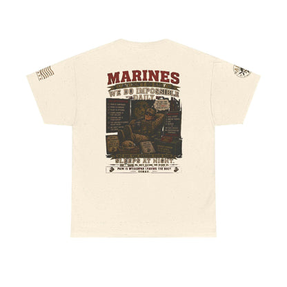 Marines Vintage Graphic Tee – 'Marines We Do Impossible' Military Shirt