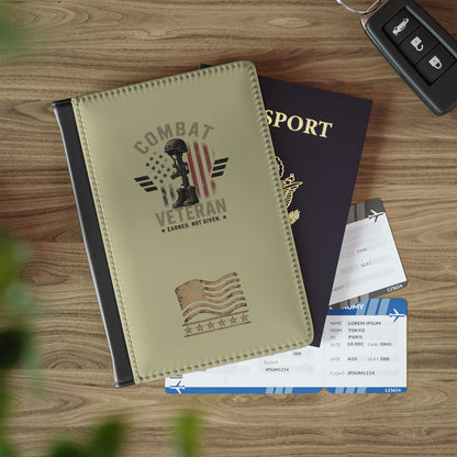 Passport Cover - 'COMBAT VETERAN' Military Veteran Travel Passport Holder