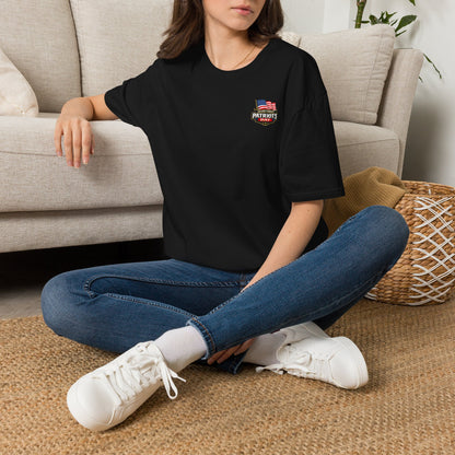 Patriots Day T-Shirt — Small Chest Flag Logo Tee for Memorial & Patriot Celebrations