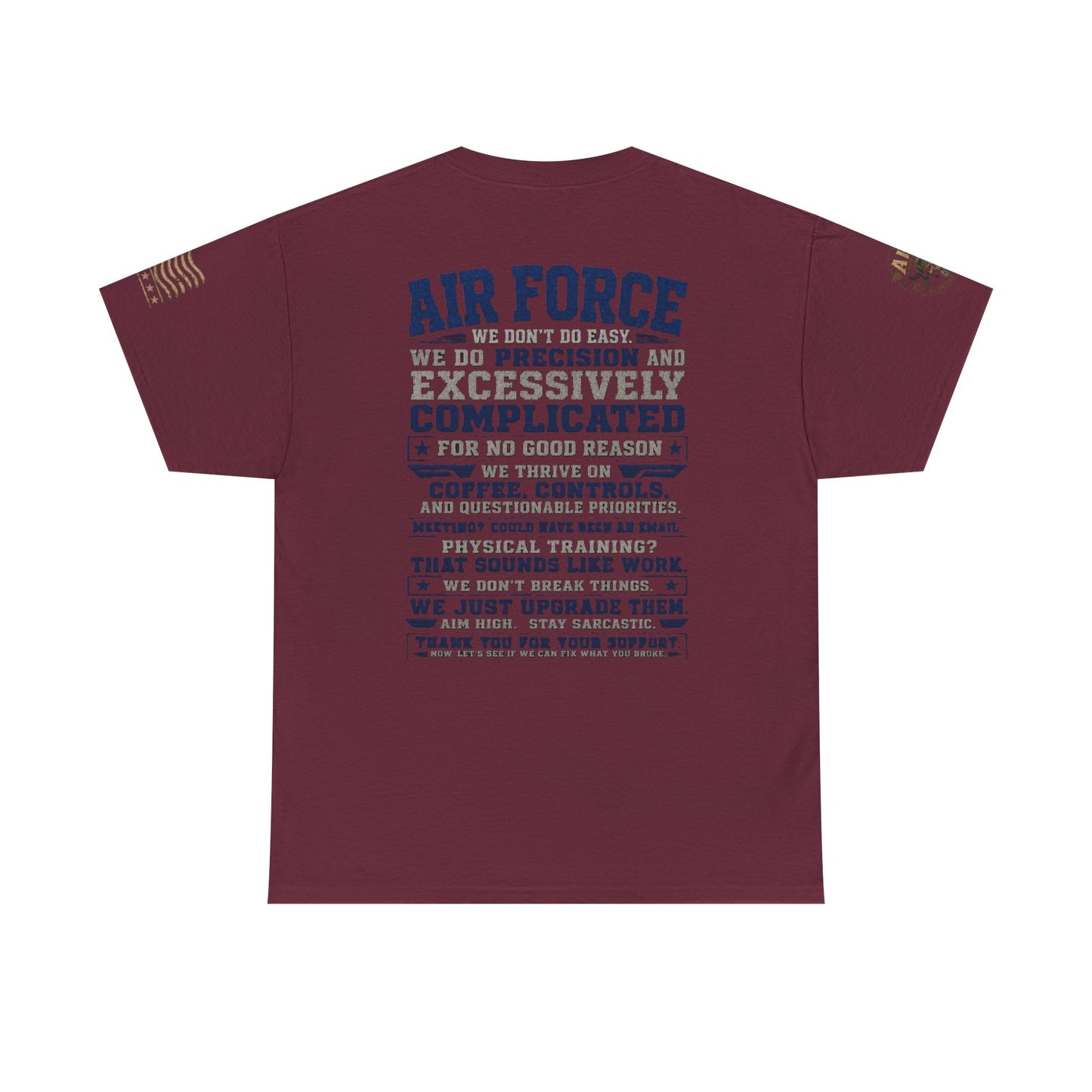 Air Force Crewneck T‑Shirt — "Air Force: Precision & Coffee" Military Graphic Tee