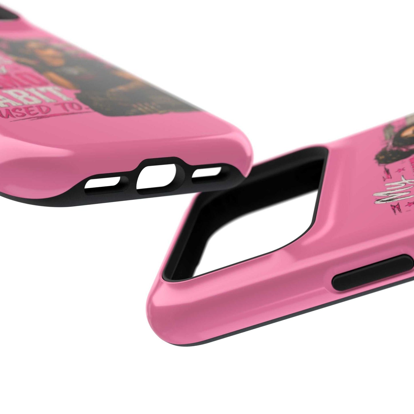 Impact-Resistant Phone Case — "My Makeup Costs Less Than My Ammo Habit Used To" Pink Tactical Design