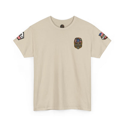 NYPD, FDNY, PAPD-NYNJ Patriots Day Memorial Tee – "Never Forget" 25th Anniversary American Flag Shirt