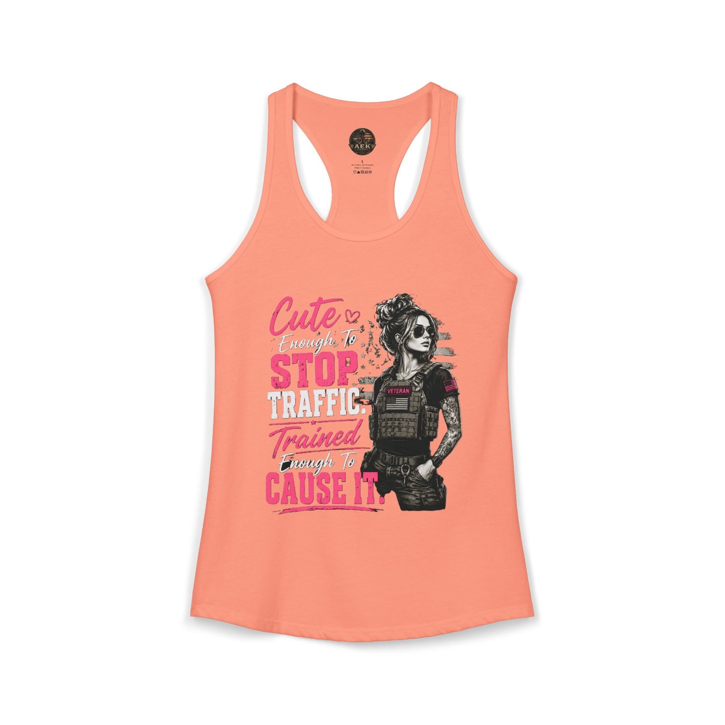 Women's Racerback Tank - "Cute Enough to Stop Traffic"