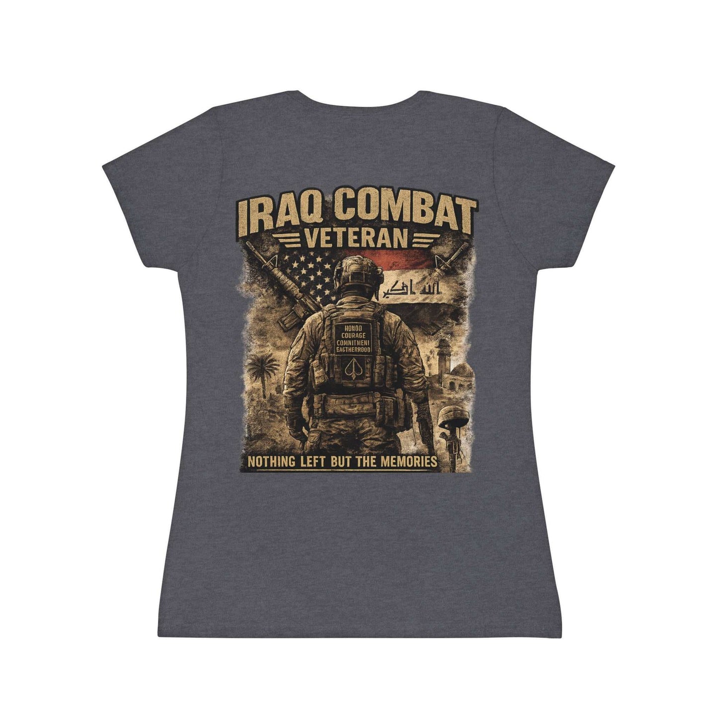 Iraq Combat Veteran Women's T-Shirt - 'Nothing Left But The Memories' Military Tribute