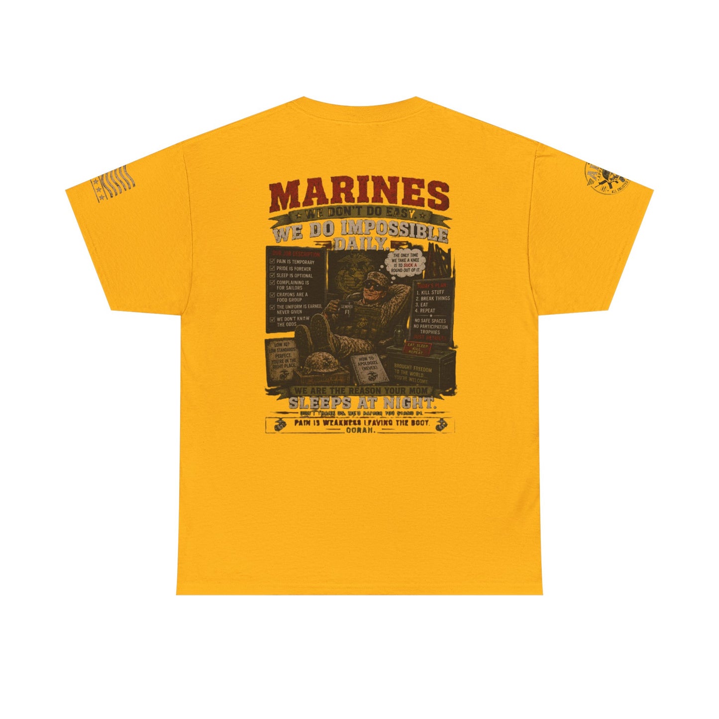 Marines Vintage Graphic Tee – 'Marines We Do Impossible' Military Shirt