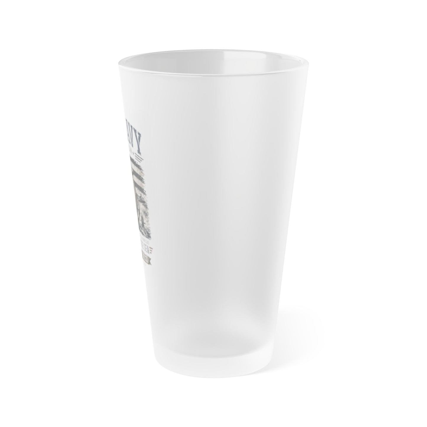 Navy Veteran Frosted Pint Glass 16oz – Military Tribute Beer Cup