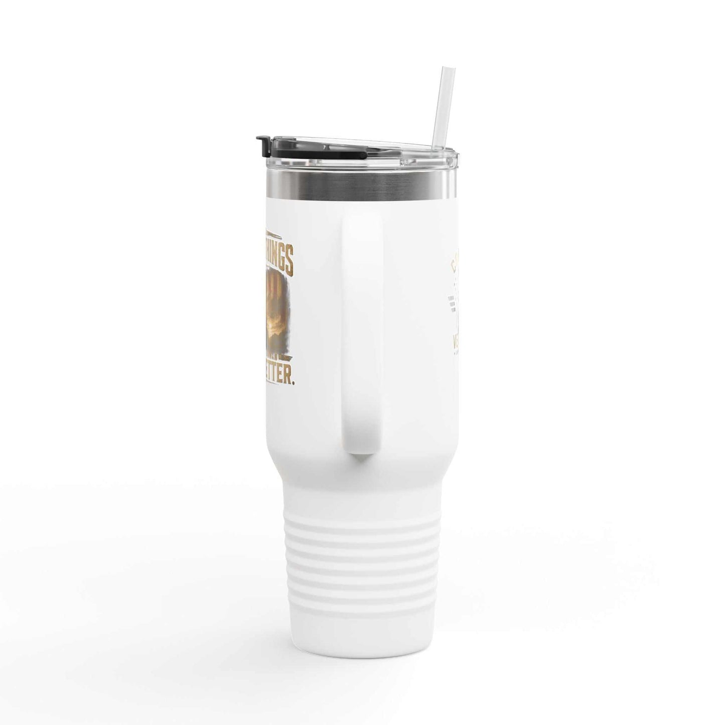 40oz Insulated Travel Mug – "I Do Stupid Things So Civilians Can Sleep Better" Veteran Tumbler