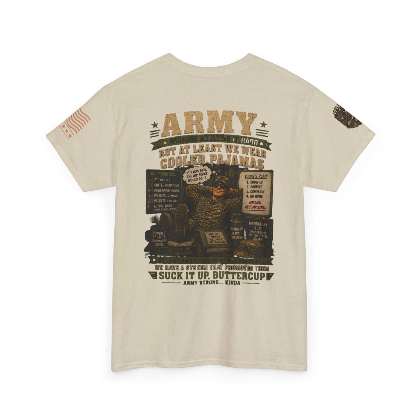 Army Vintage Graphic Tee — "Suck It Up, Buttercup" Military T-Shirt