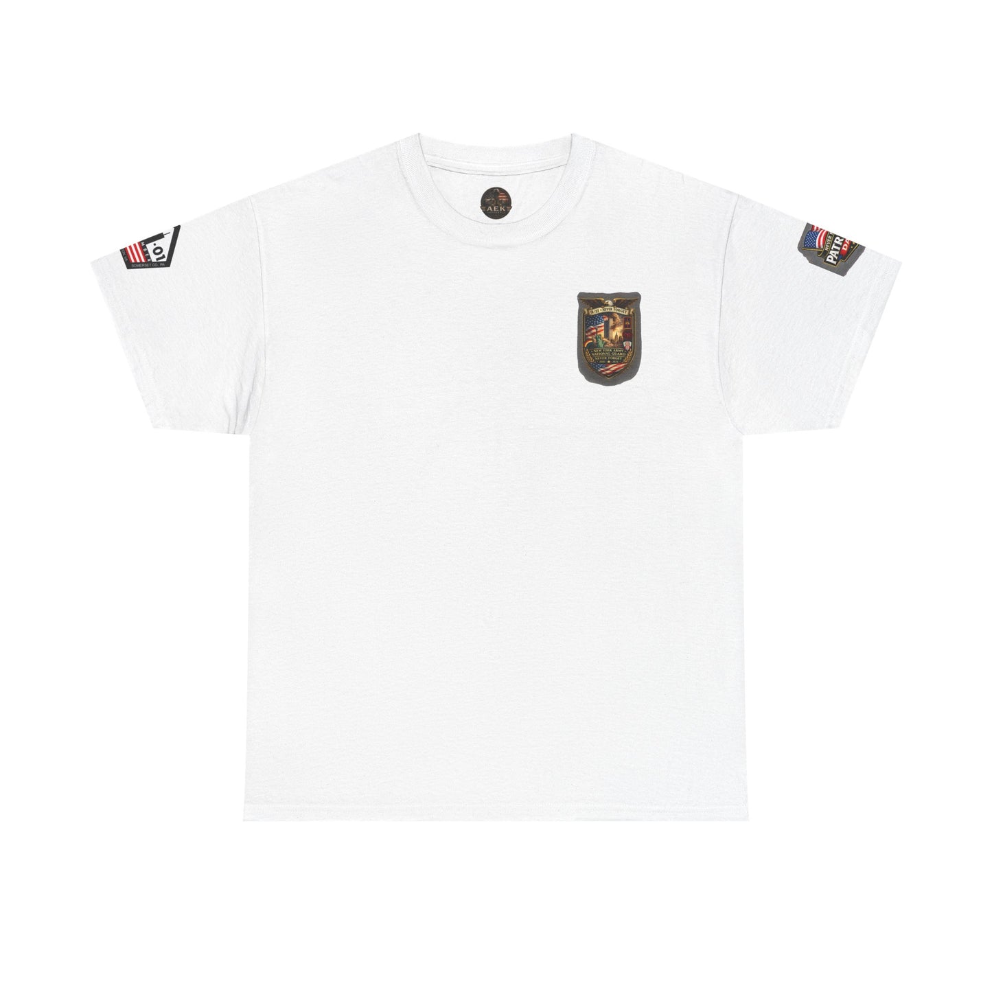 NYARNG Patriots Day Memorial Tee – "Never Forget" 25th Anniversary American Flag Shirt