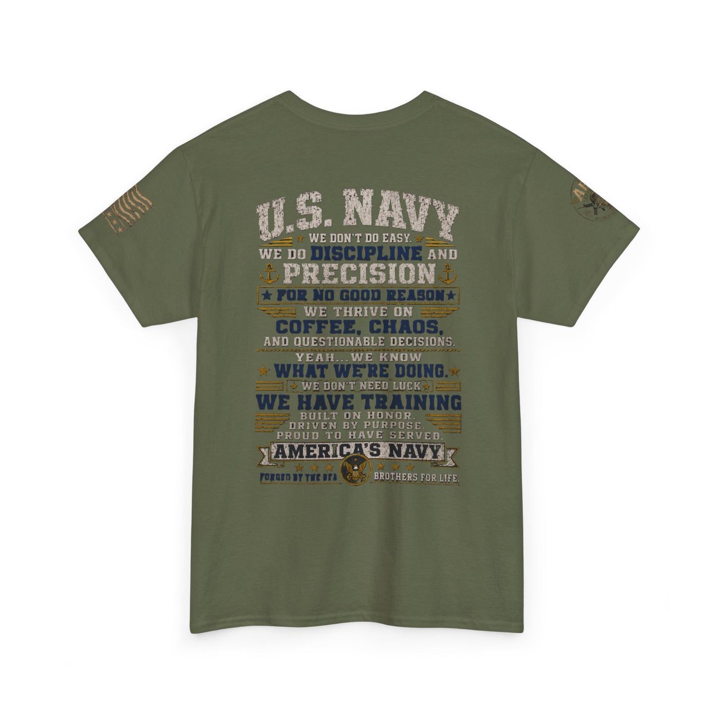 U.S. Navy Graphic Tee — Military Pride Back Print Shirt