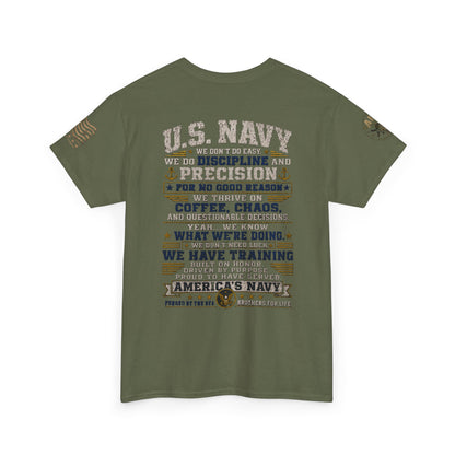 U.S. Navy Graphic Tee — Military Pride Back Print Shirt