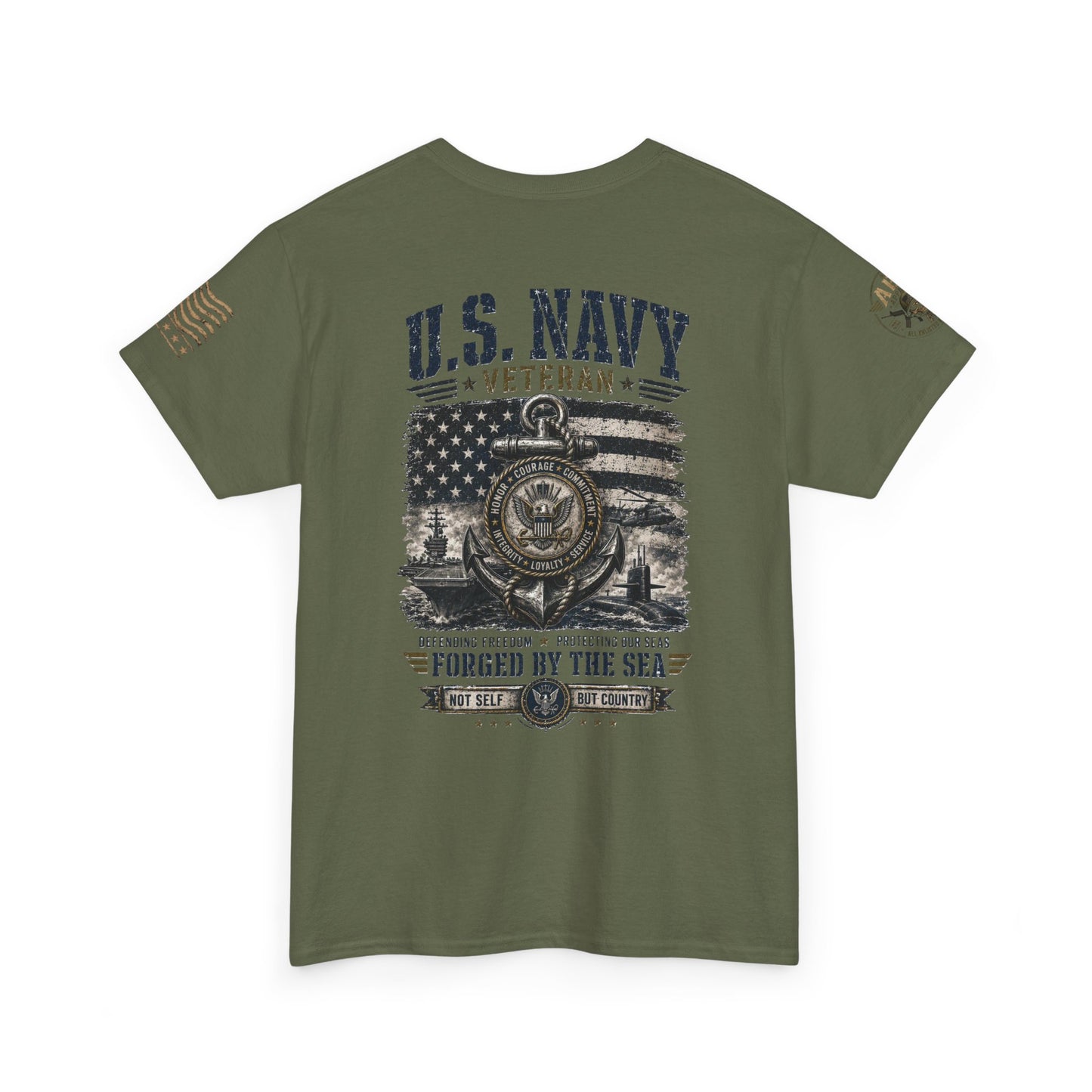 U.S. Navy Veteran T-Shirt — Forged by the Sea Patriotic Tee