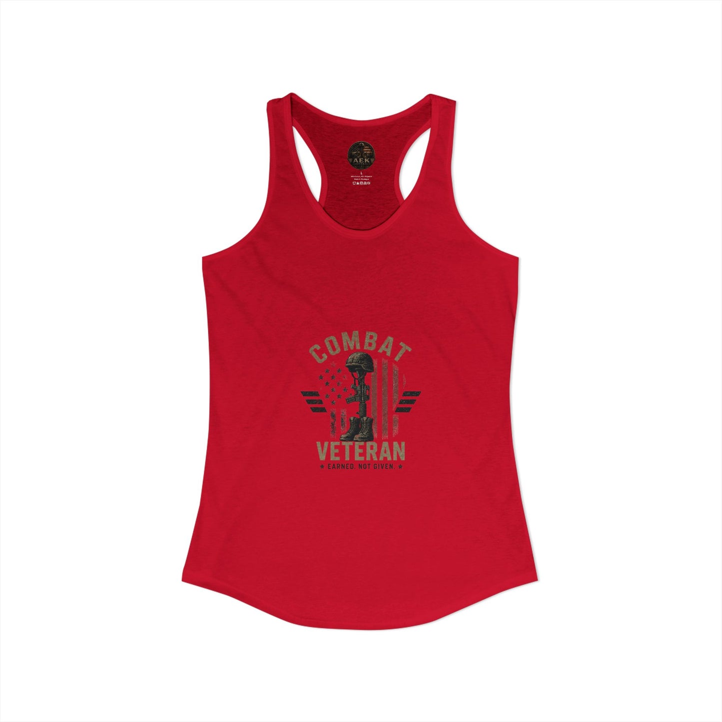 Women's Ideal Racerback Tank - 'Princess? NO! Prior Service' Combat Veteran
