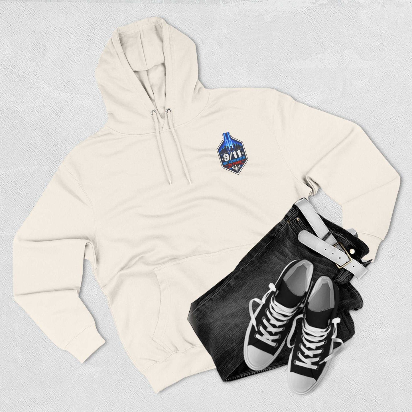 9/11 Remembrance Hoodie – We Remember 25 Years Tribute Fleece Hoodie