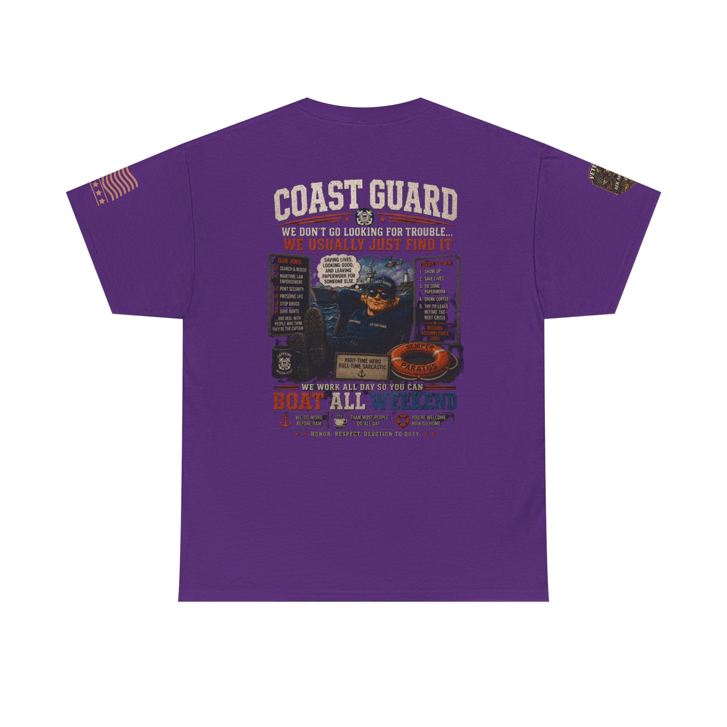 Coast Guard Boat All Weekend T-Shirt — Retro Nautical Rescue Tee