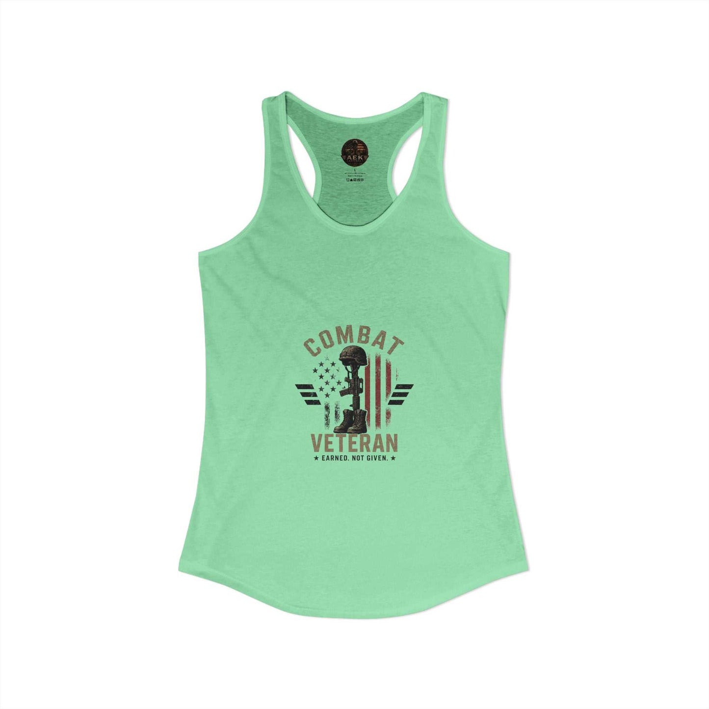 Women's Ideal Racerback Tank - 'Princess? NO! Prior Service' Combat Veteran