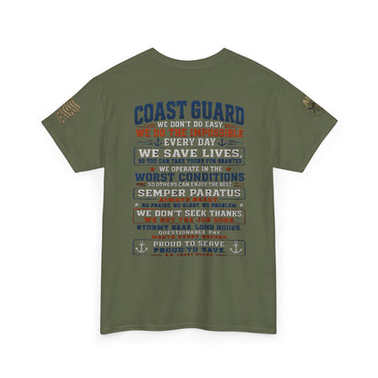 Coast Guard Tribute T‑Shirt — "We Do The Impossible" Veteran Rescue Tee