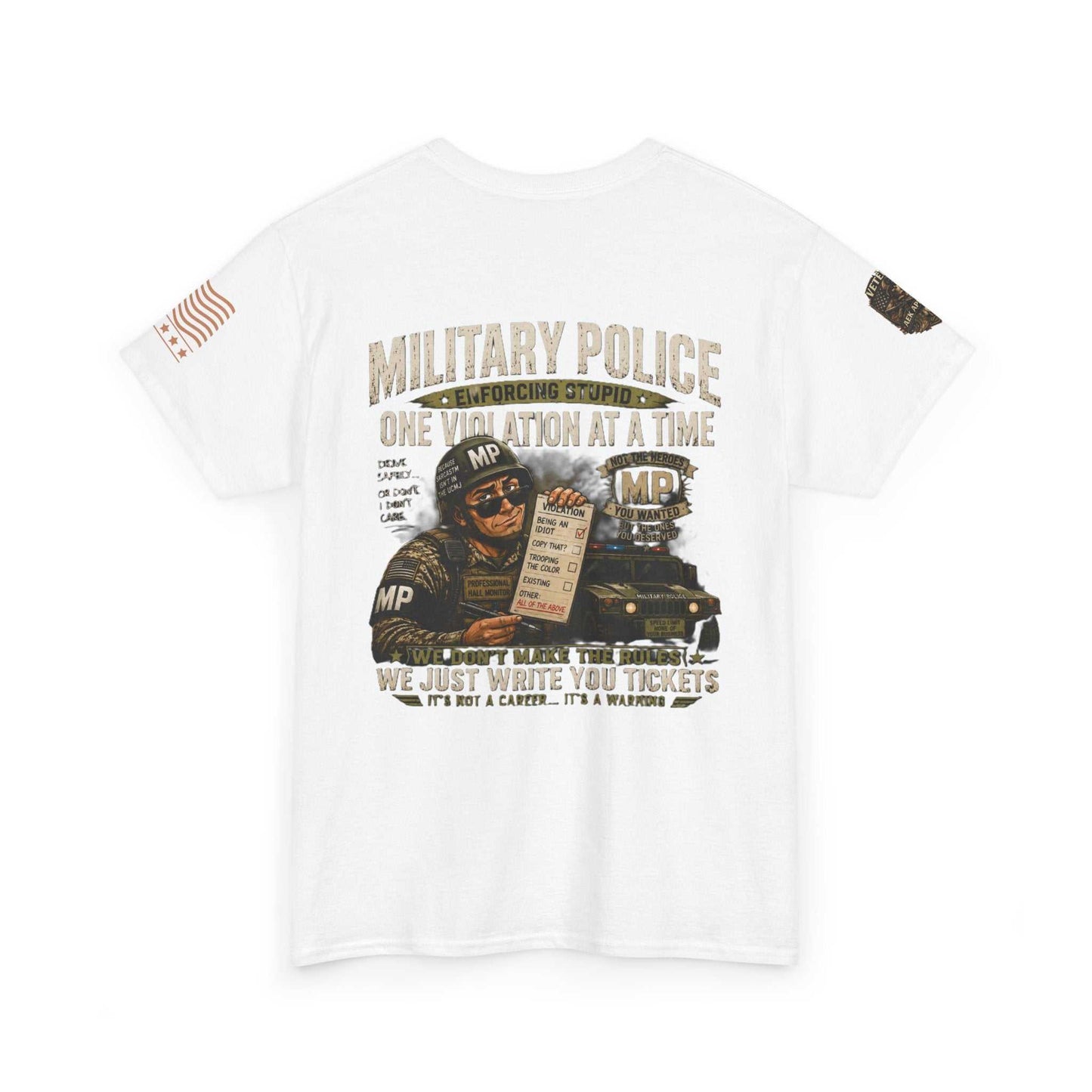 Military Police T-Shirt - "One Violation At A Time" Vintage MP Graphic Tee