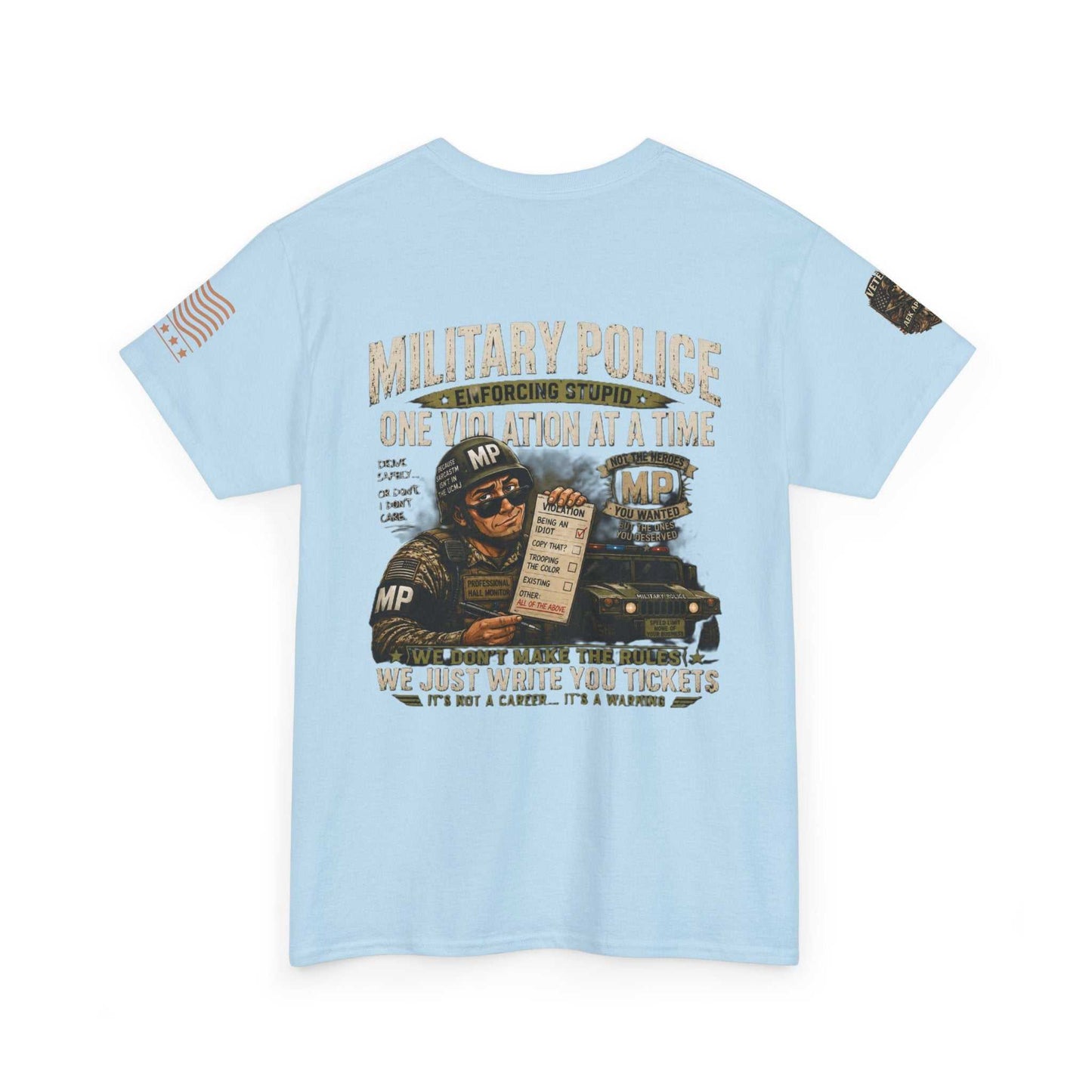 Military Police T-Shirt - "One Violation At A Time" Vintage MP Graphic Tee