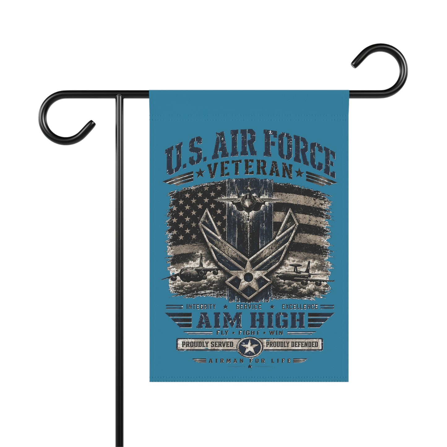 Air Force Veteran Garden Flag — Aim High Memorial Banner