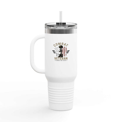 40oz Insulated Travel Mug – "I Do Stupid Things So Civilians Can Sleep Better" Veteran Tumbler