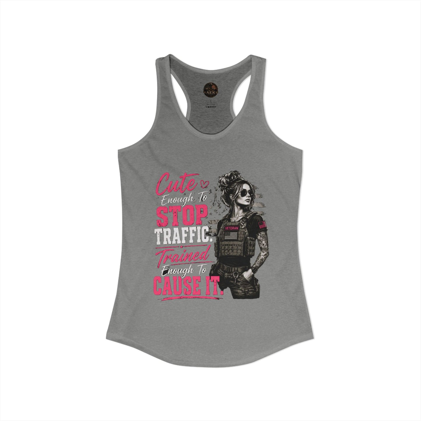 Women's Racerback Tank - "Cute Enough to Stop Traffic"